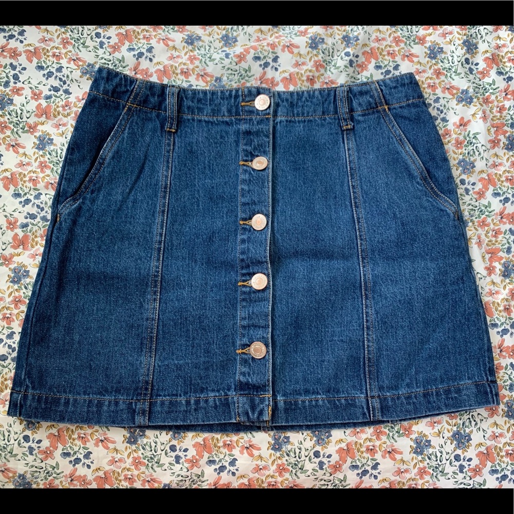 Forever 21 Button- Up Jean Skirt